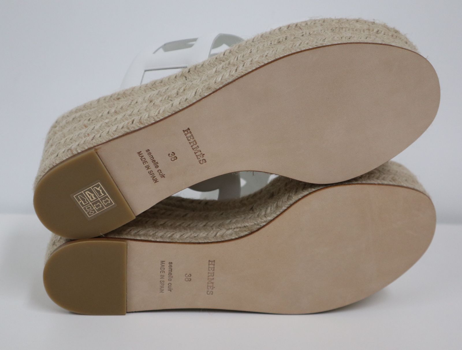  エルメス HERMES エスパドリーユ イテア 30 90380 ホワイト サイズ38 シェーヌ ダンクル 靴 サンダル サンダル サンダル ミュール