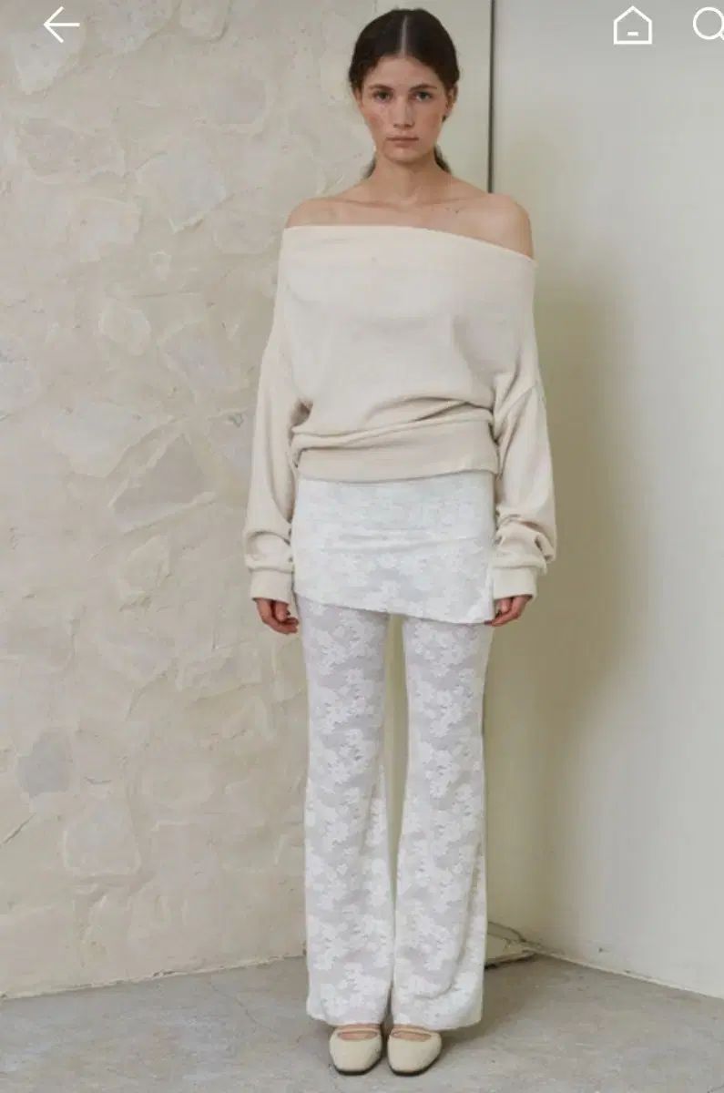 manymanymode レースパンツ 白 - カーキ DECORATOM_COM_BR