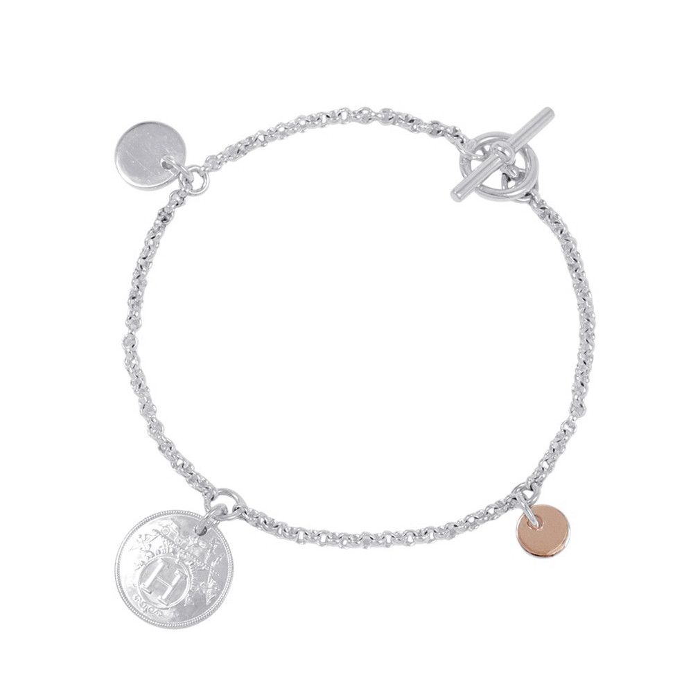 エルメス ブレスレット エクスリブリス PM SV925シルバー K18PGピンクゴールド サイズSH HERMES ジュエリー