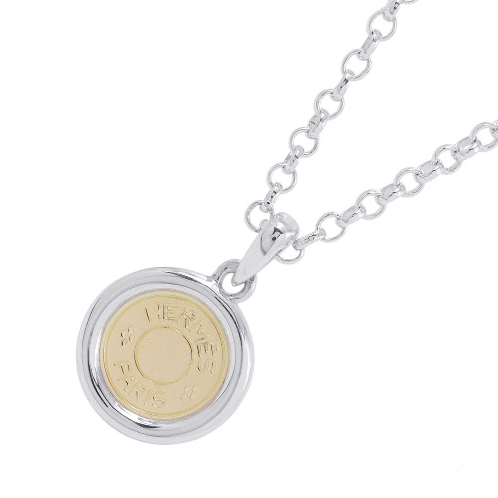 エルメス ネックレス セリエ ペンダント SV925シルバー K18PGピンクゴールド HERMES ロングネックレス ジュエリー