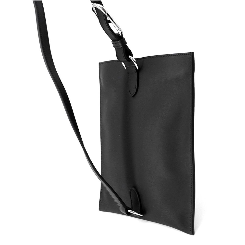 エルメス ボディバッグ ポルトフォイユ ポッシャンプリュス ブラック シルバー金具 スイフト W刻印 黒