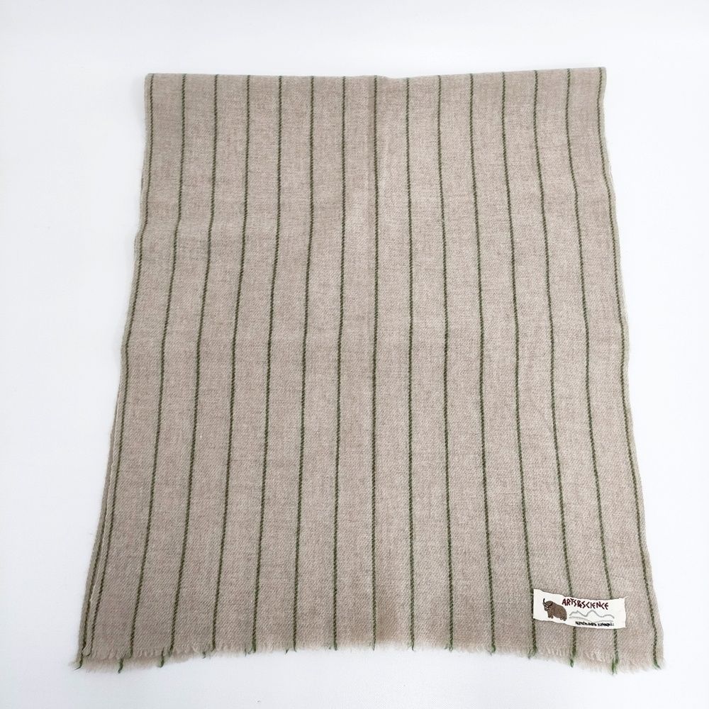 ARTS-SCIENCE ハンドメイド カトマンズ製 マフラー ストール ベージュ グリーン レディース アーツ-サイエンス 5-1023T