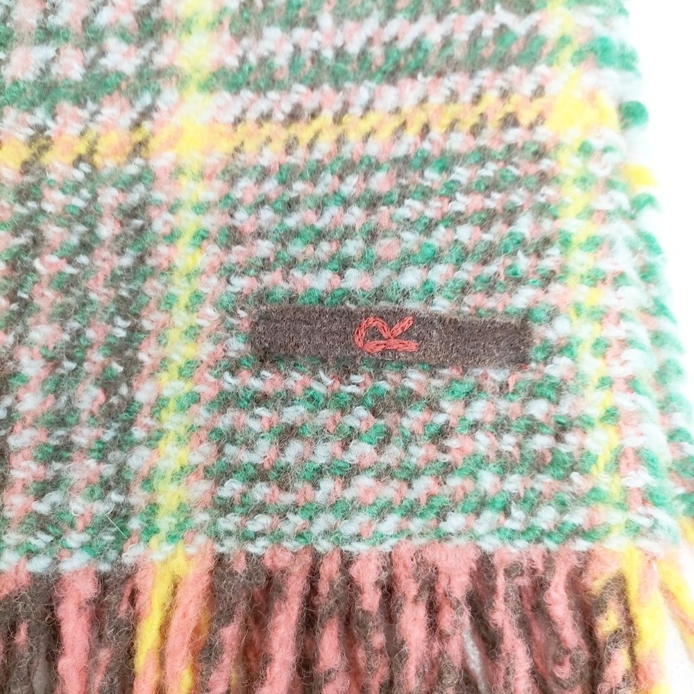 45R/45rpm チェック ストール マフラー グリーン 多色 レディース