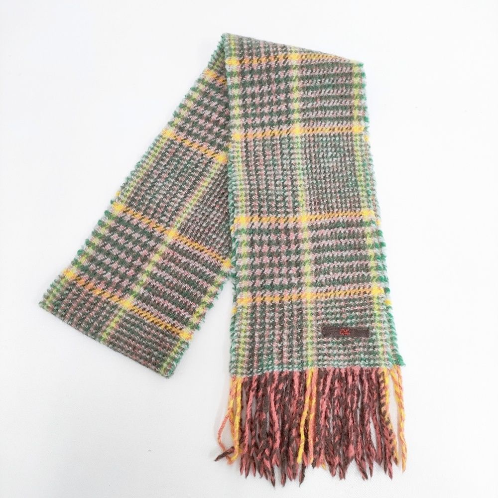 45R/45rpm チェック ストール マフラー グリーン 多色 レディース