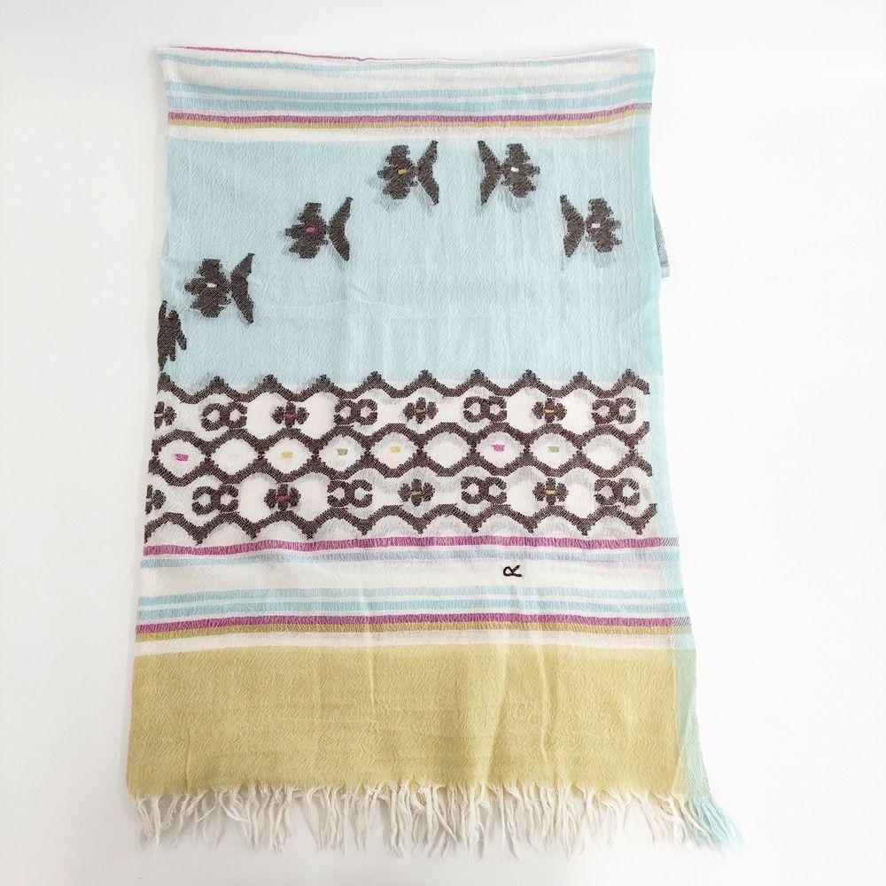 45R 45rpm インドジャムダニのストール 定価41800円 大判 マフラー ストール ミズイロ ブラウン レディース フォーティーファイブアールピーエム 5-1023T