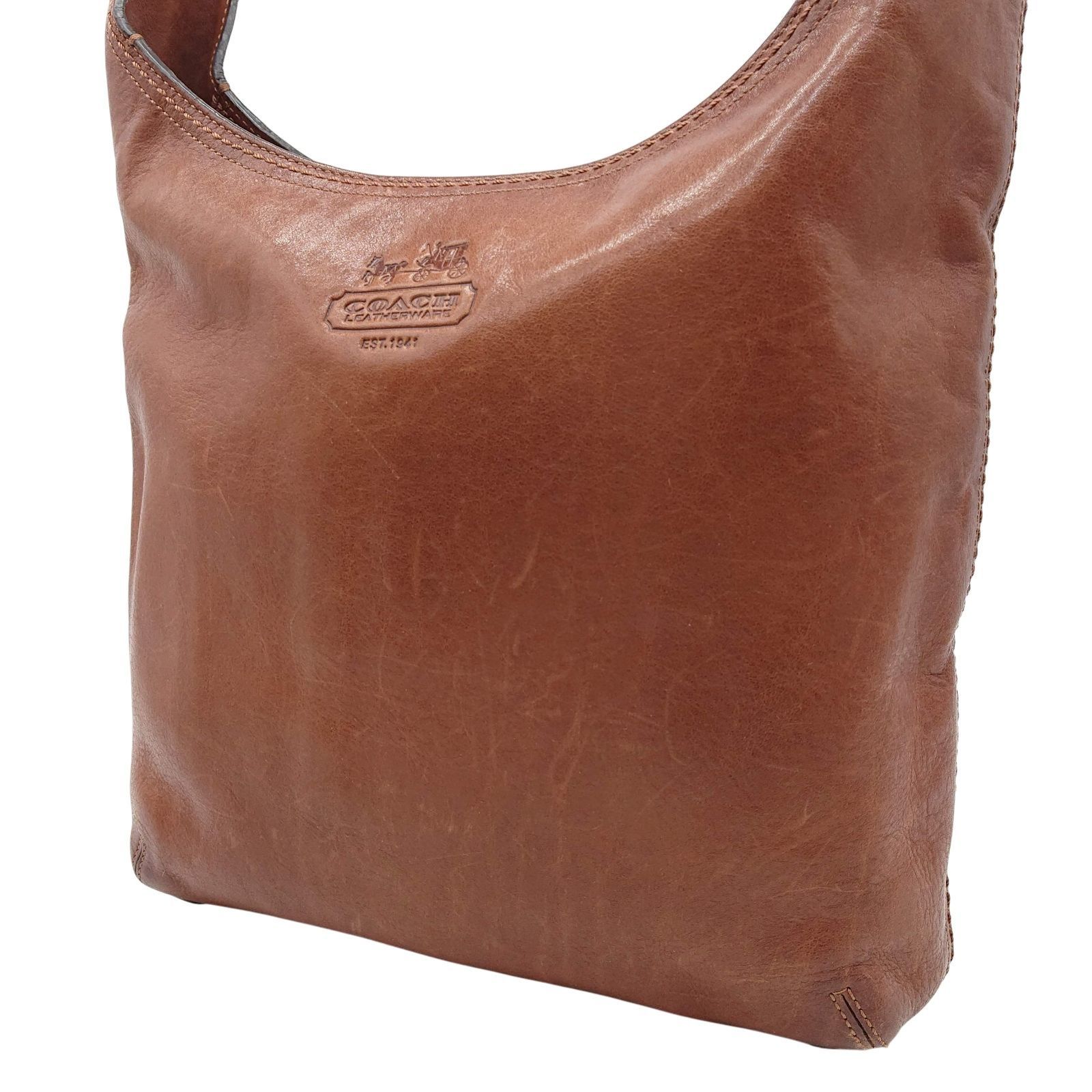 COACH コーチ ショルダーバッグ ホーボー レザー ブラウン クロスボディバッグ