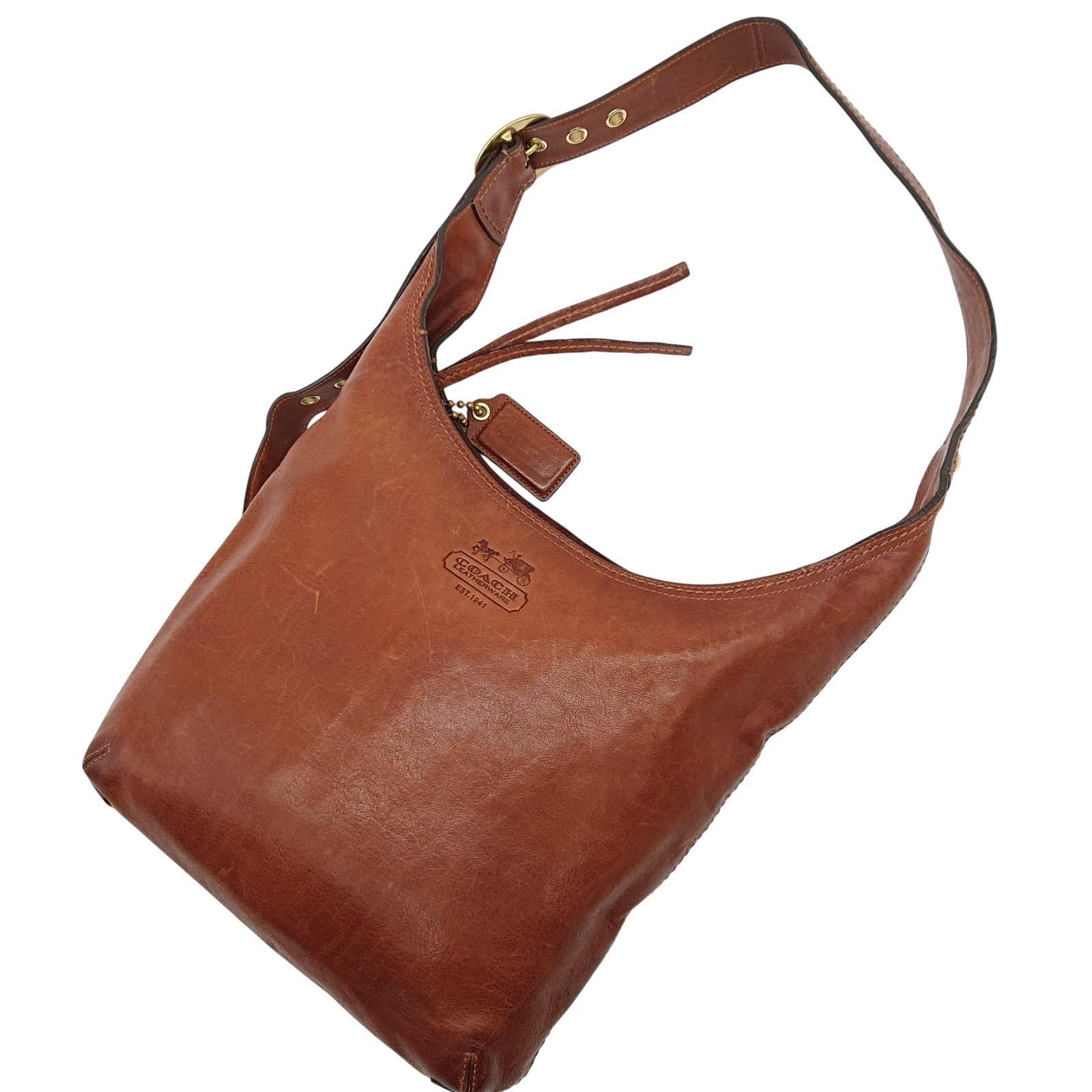 COACH コーチ ショルダーバッグ ホーボー レザー ブラウン クロスボディバッグ