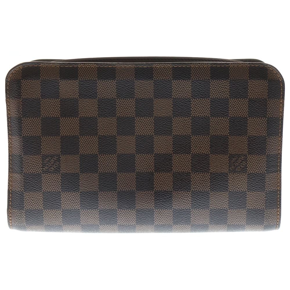 LOUIS VUITTON ルイヴィトン サンルイ ダミエ PVC レザー クラッチ セカンドバッグ ゴールド金具 ブラウン N51993
