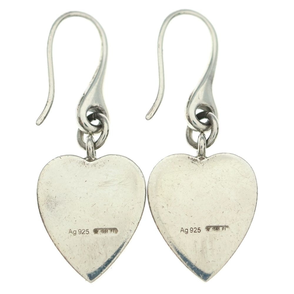 GUCCI グッチ ロゴ ハートプレート ドロップ ピアス Ag925 シルバー 223993