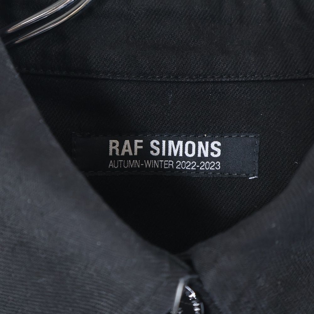 RAF SIMONS ラフシモンズ 22AW LOGO PATCH OVERSIZED FIT SHIRT ロゴパッチ オーバーサイズドフィット 長袖シャツ ブラック 222-W244 KARIMZIABAT_FR