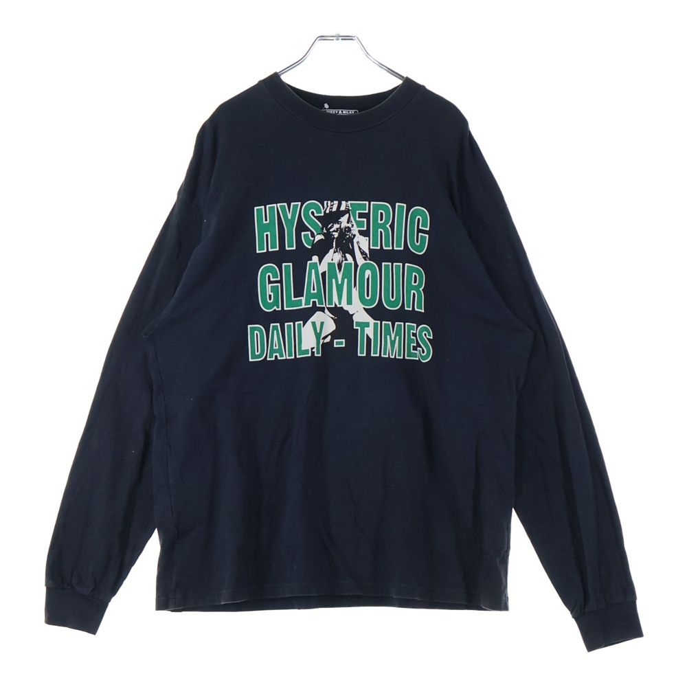 HYSTERIC GLAMOUR ヒステリックグラマー DAILY TIMES デイリー タイムズ カメラガール プリント クルーネック 長袖Tシャツ カットソー 02231CL03