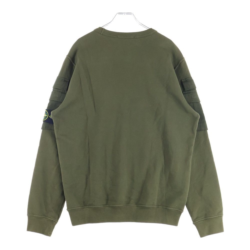 STONE ISLAND ストーンアイランド SHOULDER POCKET CREWNECK SWEATSHIRT ダブルポケットワッペン付クルーネック長袖トレーナー スウェット カーキ 791560577