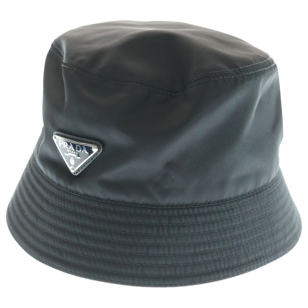 PRADA プラダ RE-NYLON リナイロン トライアングルロゴプレート バケットハット 帽子 ブラック 2HC137 2DMI RFID