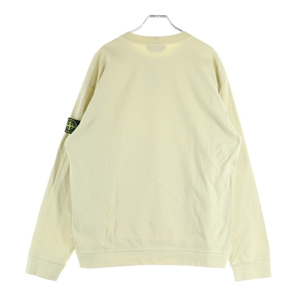 STONE ISLAND ストーンアイランド HEAVY COTTON JERSEY GARMENT DYED ガーメントダイ ヘビーコットン ジャージー 長袖Tシャツ カットソー ライトイエロー 801563750