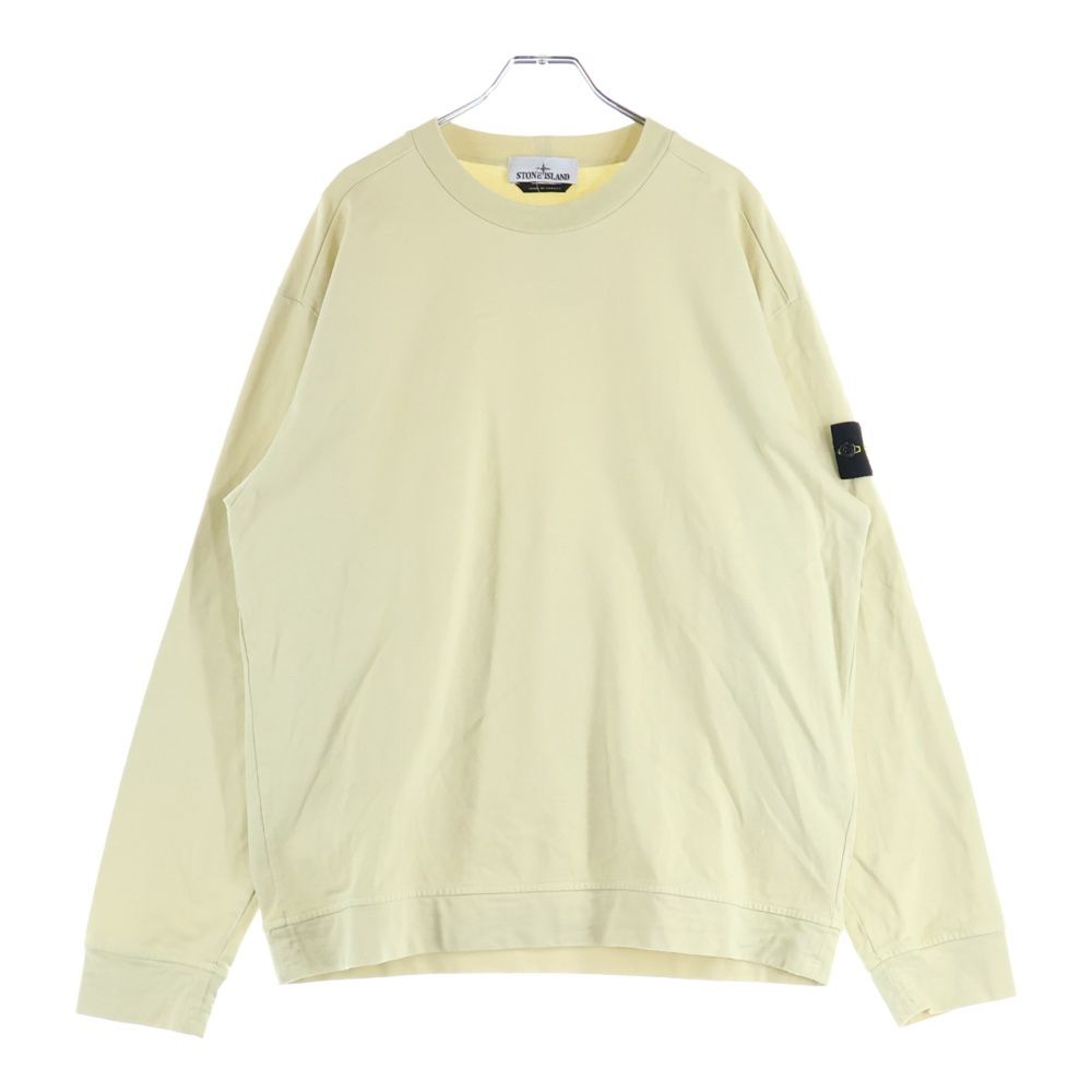 STONE ISLAND ストーンアイランド HEAVY COTTON JERSEY GARMENT DYED ガーメントダイ ヘビーコットン ジャージー 長袖Tシャツ カットソー ライトイエロー 801563750