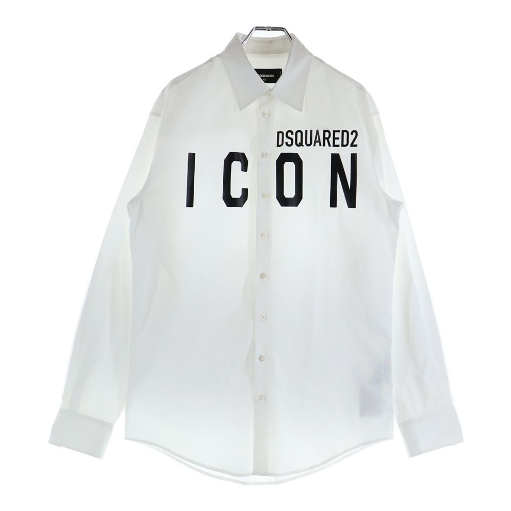 DSQUARED2 ディースクエアード プリントロゴ ロングスリーブシャツ ホワイト S79DL0026 S36275