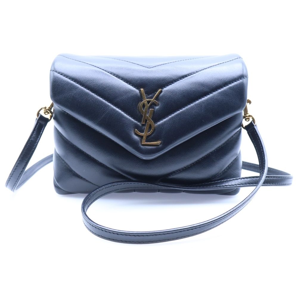YVES SAINT LAURENT イヴサンローラン YSLロゴ ルル レザートイバッグ ショルダーバッグ ブラック レザー ゴールド金具 467072