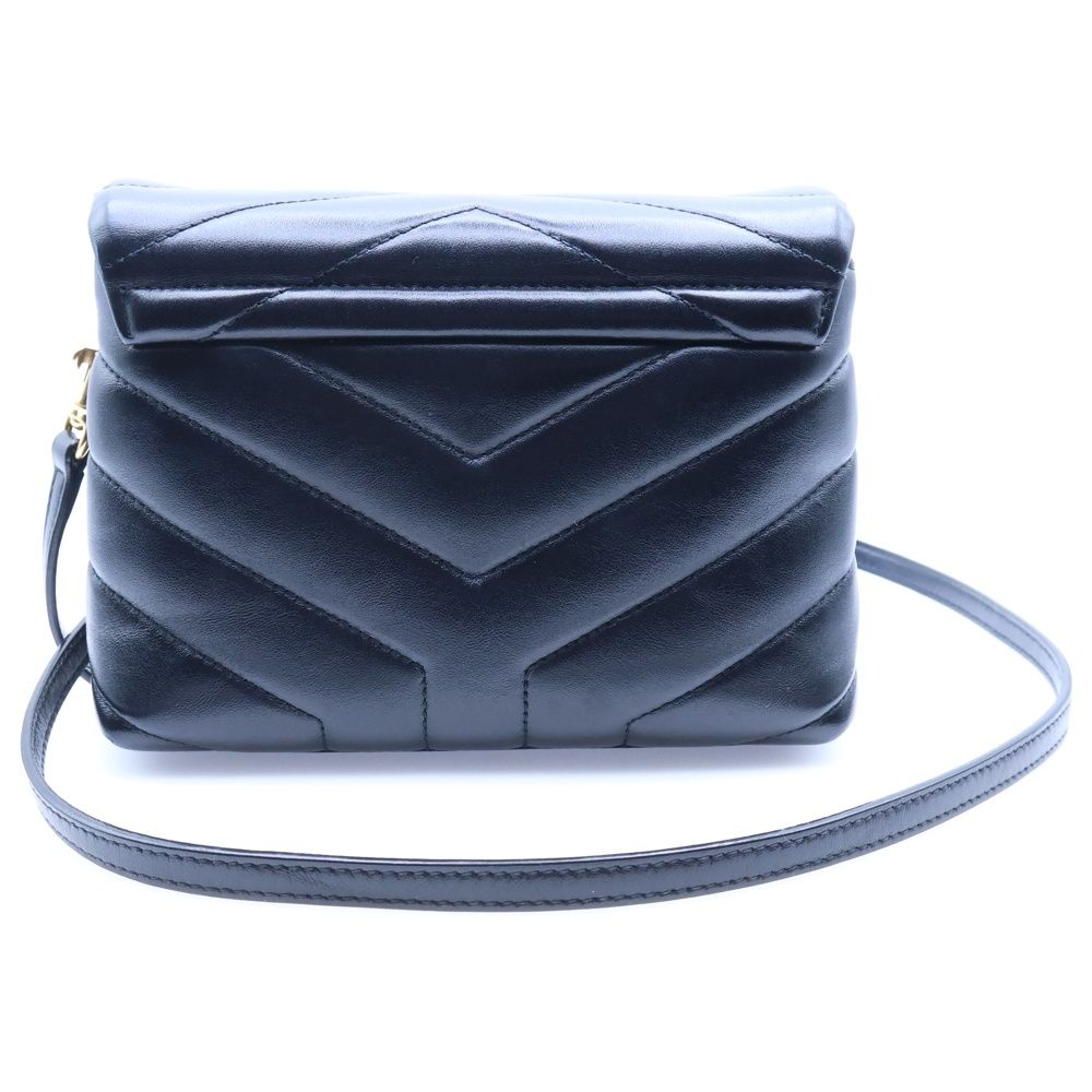 YVES SAINT LAURENT イヴサンローラン YSLロゴ ルル レザートイバッグ ショルダーバッグ ブラック レザー ゴールド金具 467072