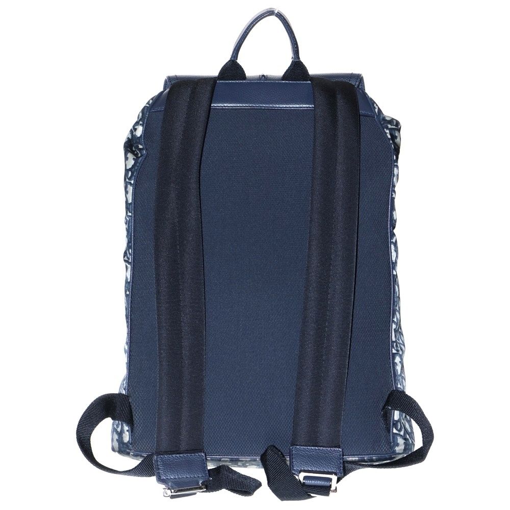 Christian Dior クリスチャンディオール オブリーク ビーモーション リュック バックパック ネイビー レザー×キャンバス