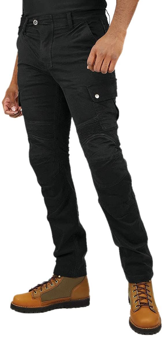 KOMINE バイク用 パンツ プロテクトライディングコットンカーゴパンツ PK-744 1223 春夏秋向け プロテクター CE規格レベル2 ストレッチ素材 07-744 Black 2XL