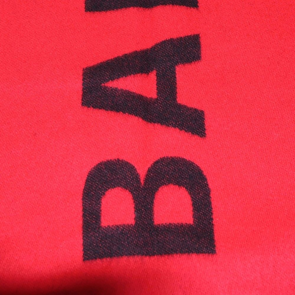 BALENCIAGA バレンシアガ ロゴ バイ ウール マフラー ブラック レッド
