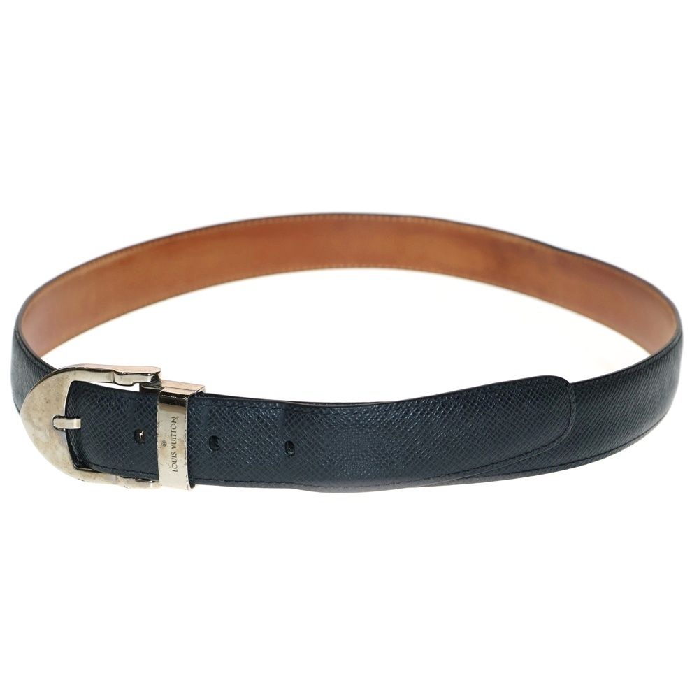 LOUIS VUITTON ルイヴィトン タイガ サンチュール クラシック ベルト ブラック シルバー金具 M6843 CT4132