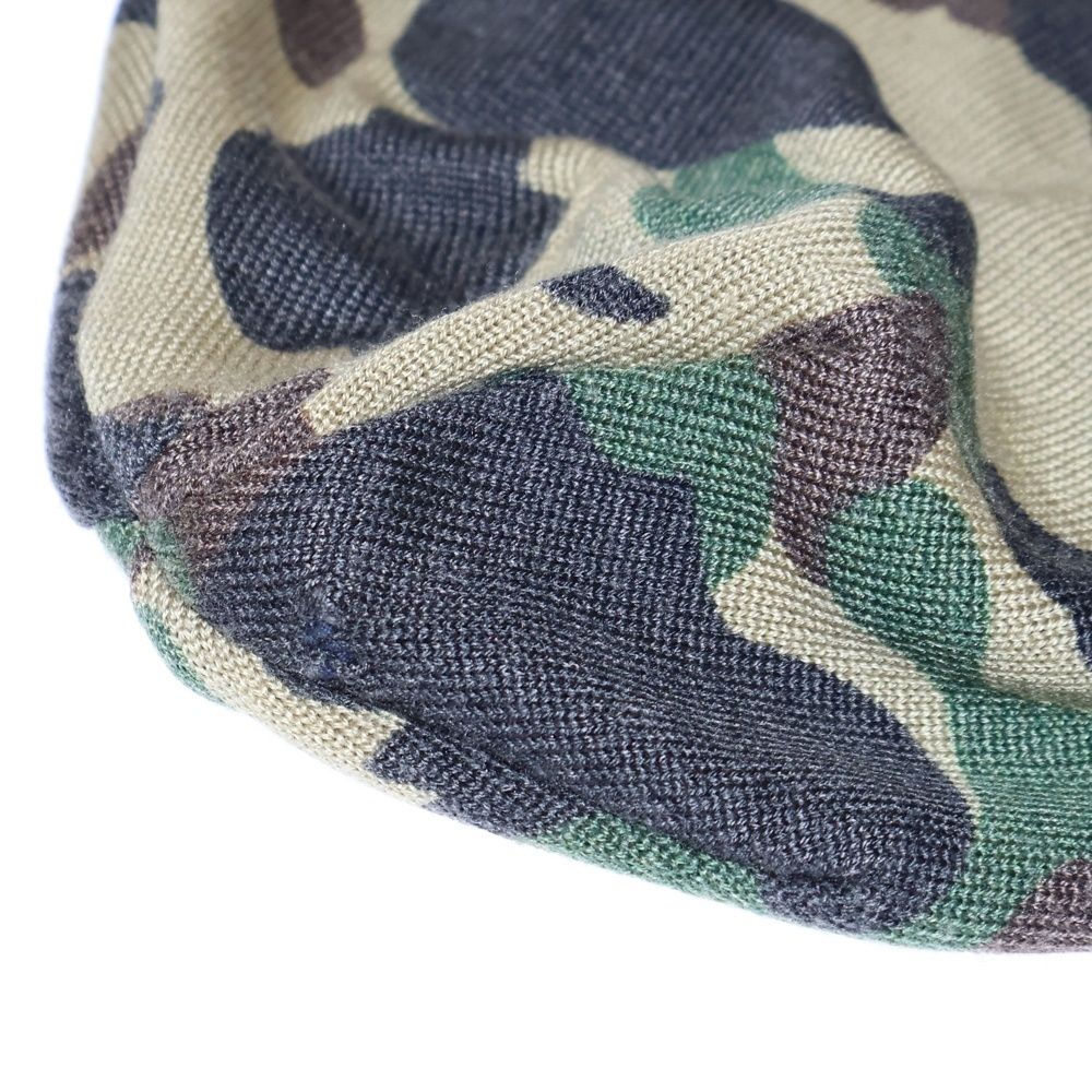 A BATHING APE アベイシングエイプ CAMO BEANIE カモフラ柄 ビーニー ニット帽子 マルチ