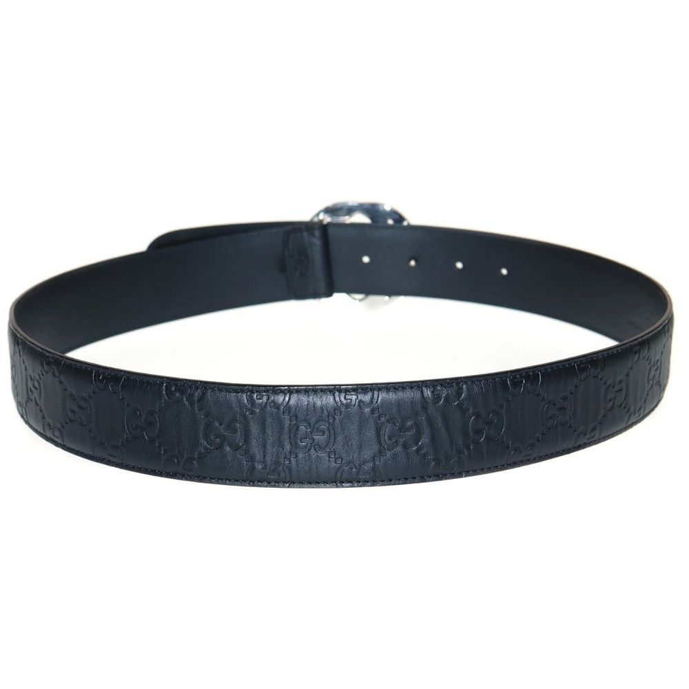 GUCCI グッチ GGロゴ インンターロッキング シマ レザー ブラック 411924