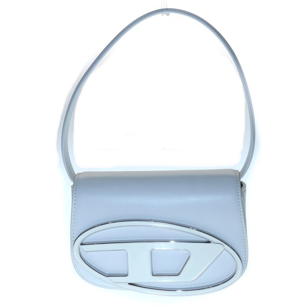 DIESEL ディーゼル 1 DR ワンダー 2 WAY オーバルD メタルロゴプレート レザー ワンショルダー クロスボディバッグ ハンドバッグ ホワイト X 08396