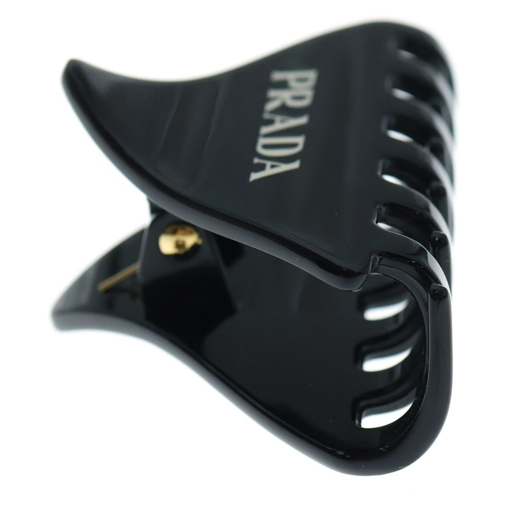  PRADA プラダ プレックス ロゴ トライアングル ヘアクリップ バレッタ ブラック 1 IF 109 その他 その他