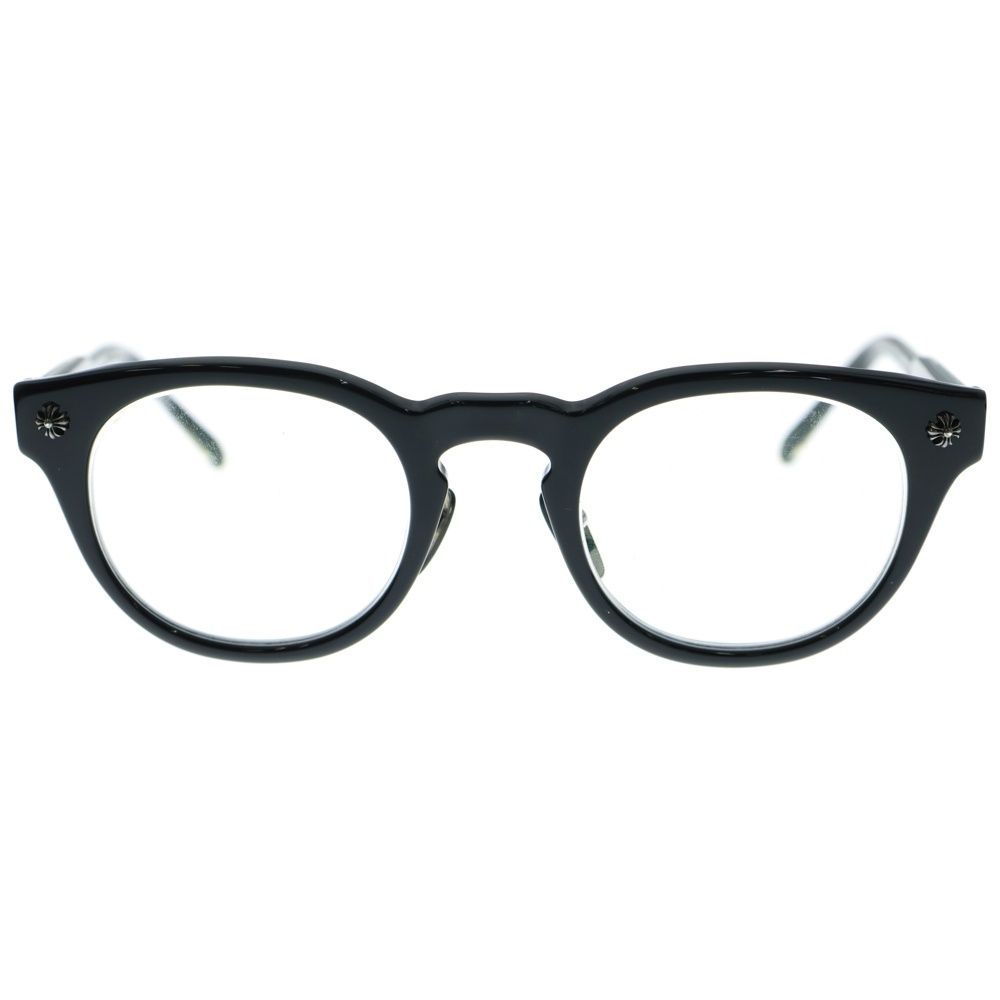 CHROME HEARTS クロムハーツ DINGALONGLINGLONG CHプラスフレーム ボストンサングラス メガネ 眼鏡 アイウェア クリア ブラック 度入り