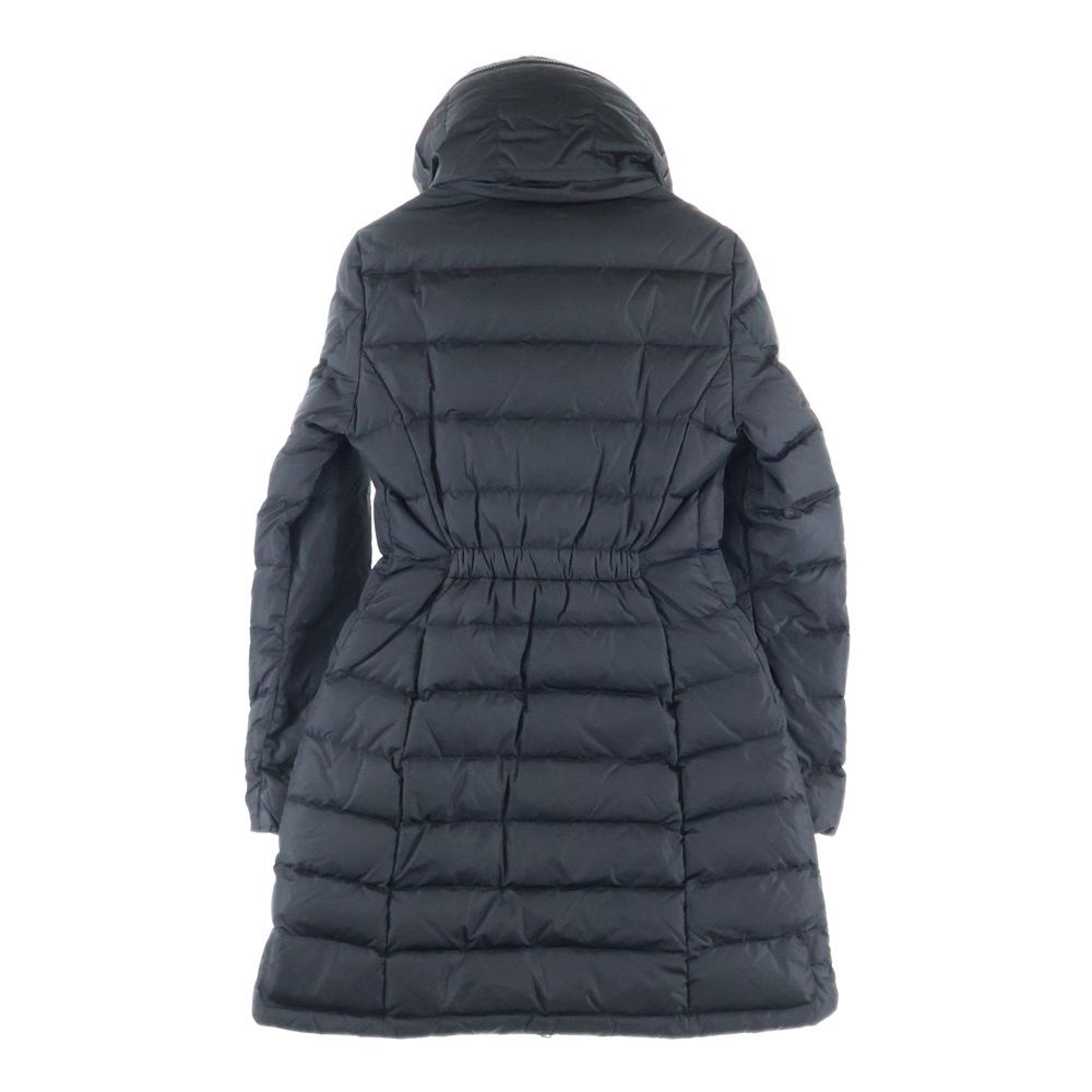MONCLER モンクレール 15AW FLAMMETTE フラメッテ ワッペンロゴ フーデッド ジップアップ ダウン ロング ジャケット コート ブラック レディース A20934993105 54155