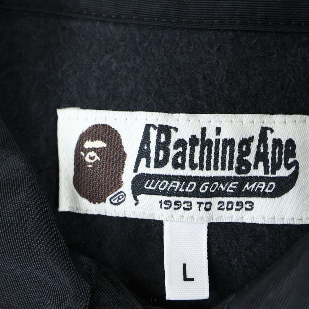 A BATHING APE アベイシングエイプ LOGO COACH JACKET 001LJC201006X ロゴプリントコーチジャケット ブラック KANDAIZUMI_COM