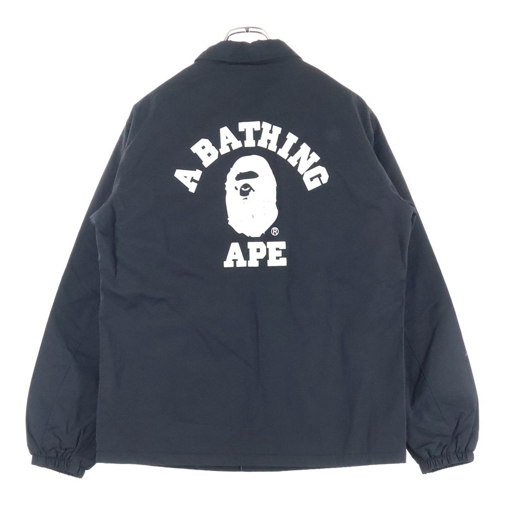 A BATHING APE アベイシングエイプ LOGO COACH JACKET 001LJC201006X ロゴプリントコーチジャケット ブラック