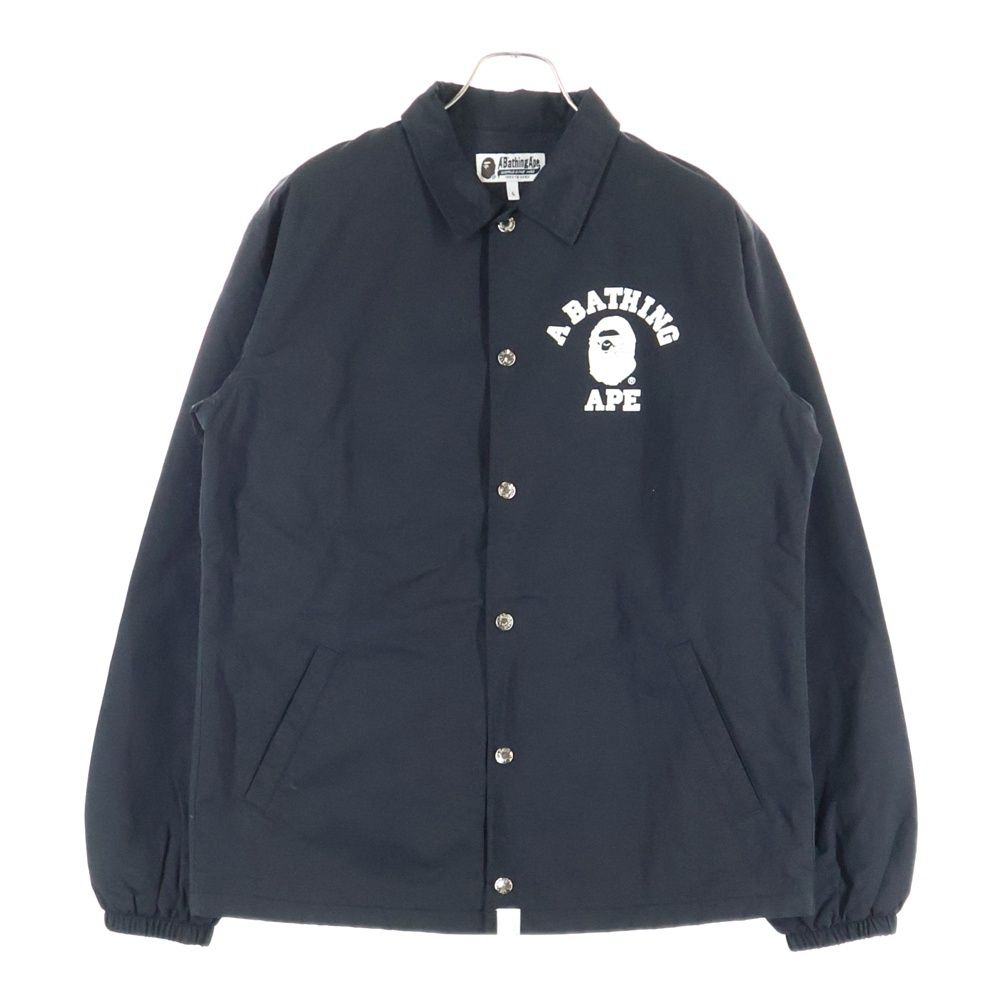 A BATHING APE アベイシングエイプ LOGO COACH JACKET 001LJC201006X ロゴプリントコーチジャケット ブラック