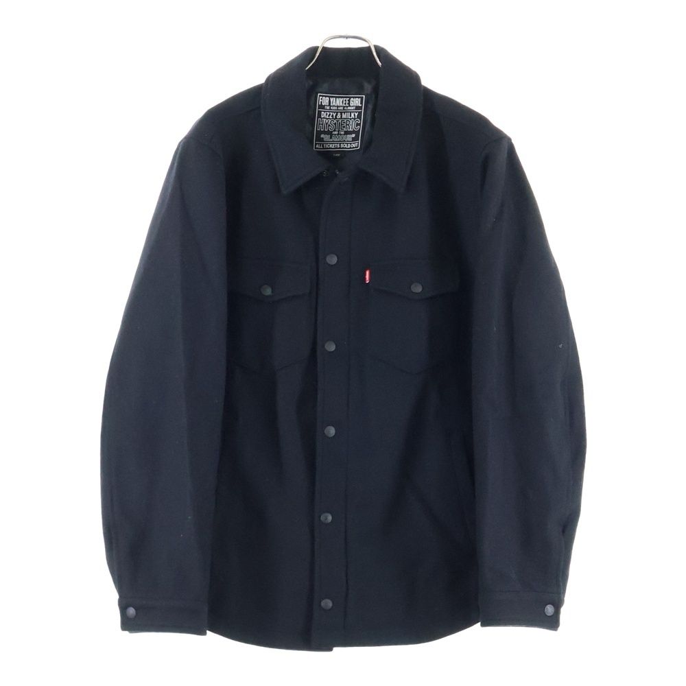 HYSTERIC GLAMOUR ヒステリックグラマー 23AW FIRE LOGO EMBROIDERY JAKET ファイアー ロゴ エンブロイダリー ウール ジャケット ブラック 02233AB16