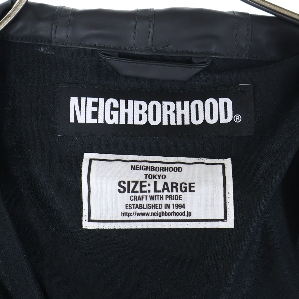 NEIGHBORHOOD ネイバーフッド ×FRAGMENT DESIGN フラグメントデザイン ロゴプリント フーデッドジャケット ロングコート ブラック 181TSFRN-JKM01S KANDAIZUMI_COM