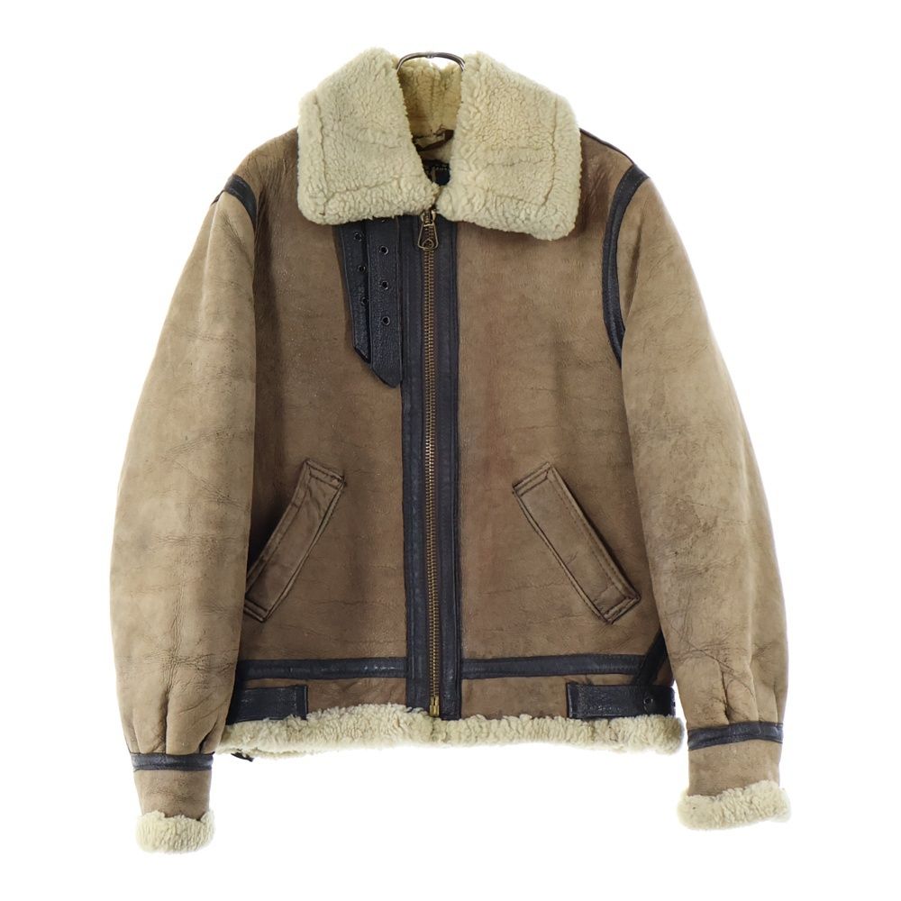 SCHOTT ショット B-3 ムートン レザー フライトジャケット ボア ブルゾン ブラウン AC-18606