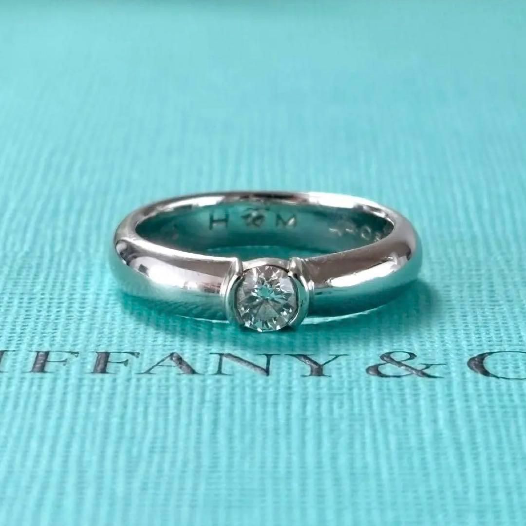 401 ティファニー Pt950 ドッツ ソリティア 0.22ct 鑑定書