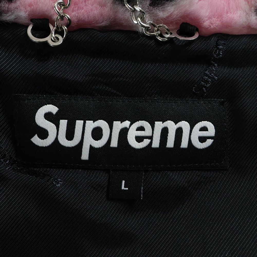 SUPREME シュプリーム 21SS Bandana Faux Fur Bomber Jacket バンダナ ファー ボンバー アーチロゴ ジャケット ピンク KANDAIZUMI_COM