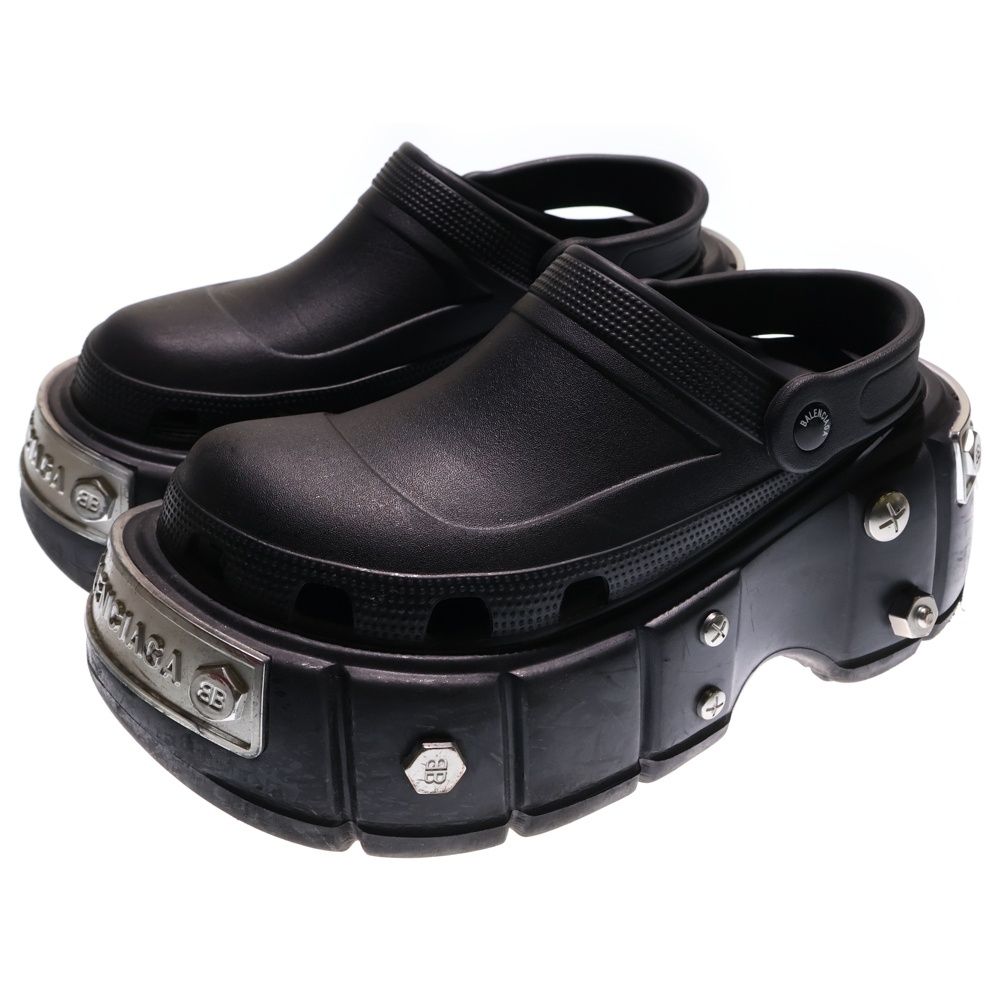 BALENCIAGA バレンシアガ ×crocs クロックス HARDCROCS ハードクロックス プラットフォームスタッズクロックス ミュールサンダル ブラック