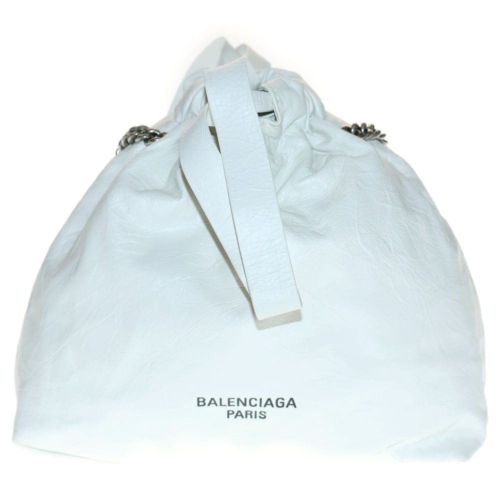 BALENCIAGA バレンシアガ Crush Tote Bag XS クラッシュ チェーンショルダーバッグ ホワイト 781796