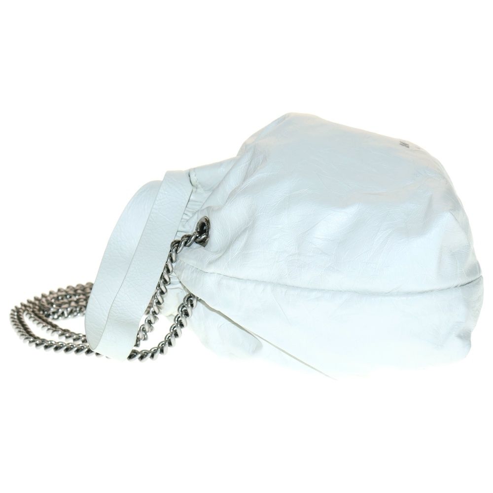 BALENCIAGA ホワイト ショルダーバッグ BALENCIAGA (バレンシアガ) Crush Tote Bag XS クラッシュ チェーン