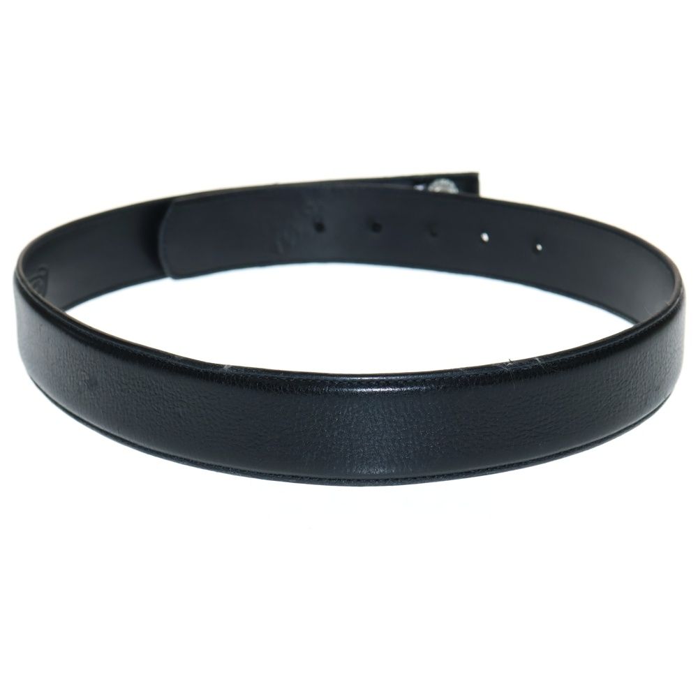 CHROME HEARTS クロムハーツ 1.5 STRAP inch スクロールレーベルリベッツ レザーベルト ブラック