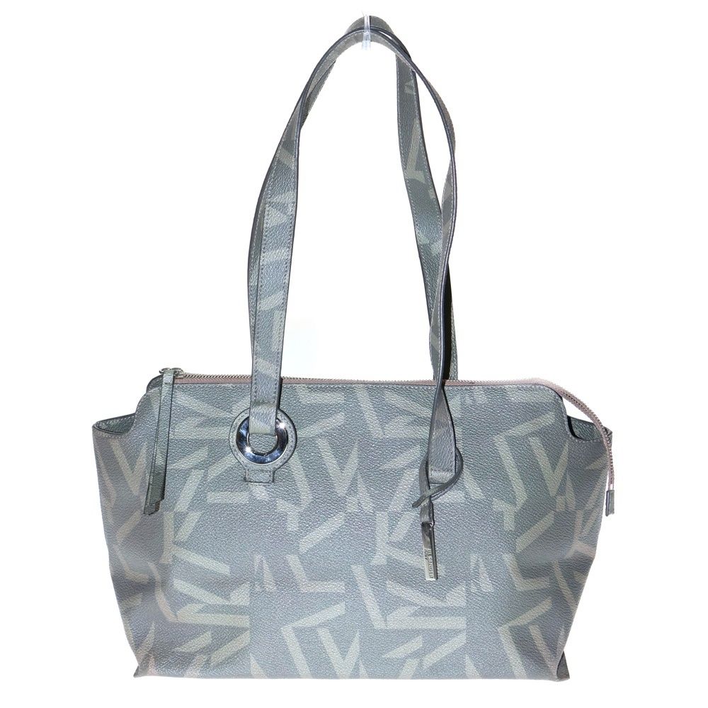 JIL SANDER NAVY ジルサンダーネイビー 総柄 ブランド刻印 付き ハンドバッグ ブラウン