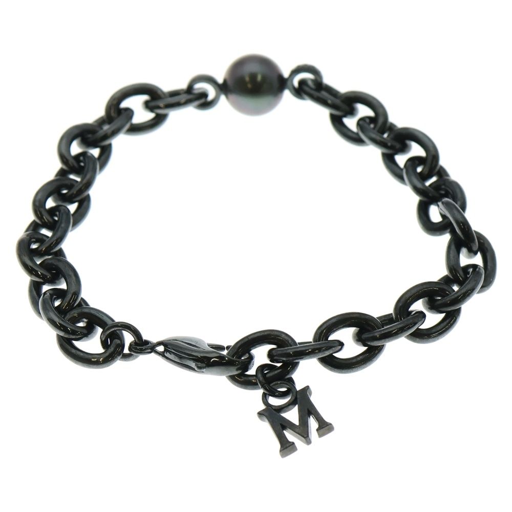 MIKIMOTO ミキモト PASSIONOIR パッショノワール 黒蝶真珠 チェーン ブレスレット ガンメタ ブラック PD-286YS