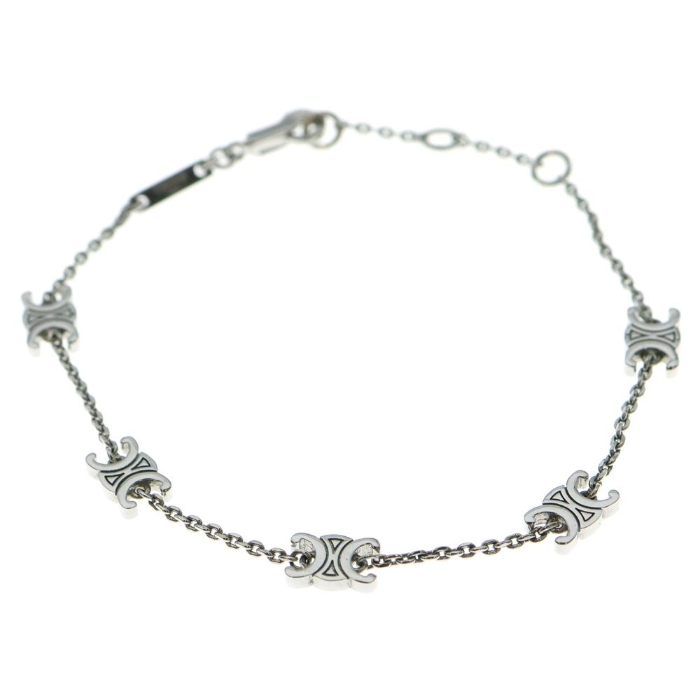 CELINE セリーヌ トリオンフ チャーム チェーン ブレスレット シルバー WTT3214