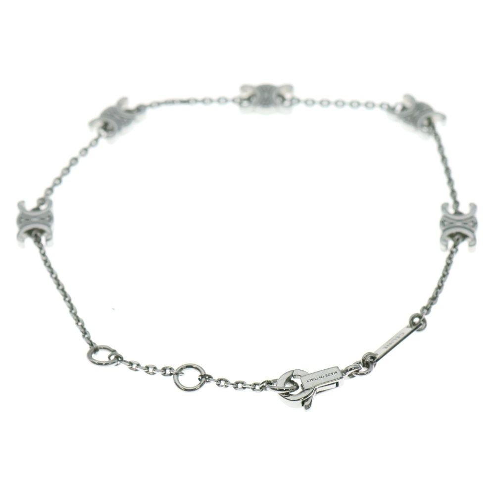 CELINE セリーヌ トリオンフ チャーム チェーン ブレスレット シルバー WTT3214