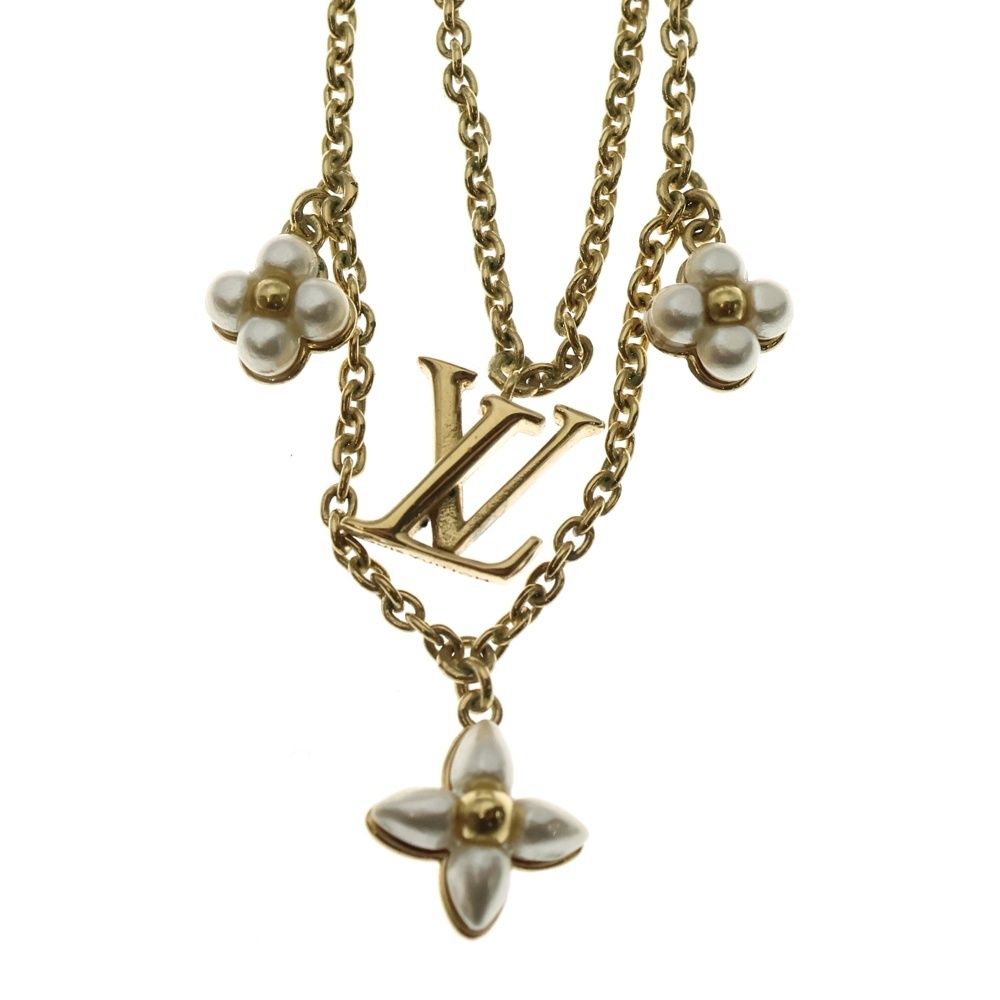 LOUIS VUITTON ルイヴィトン LV フローラグラム モノグラム フラワー チェーン ネックレス ゴールド M00981 DECORATOM_COM_BR