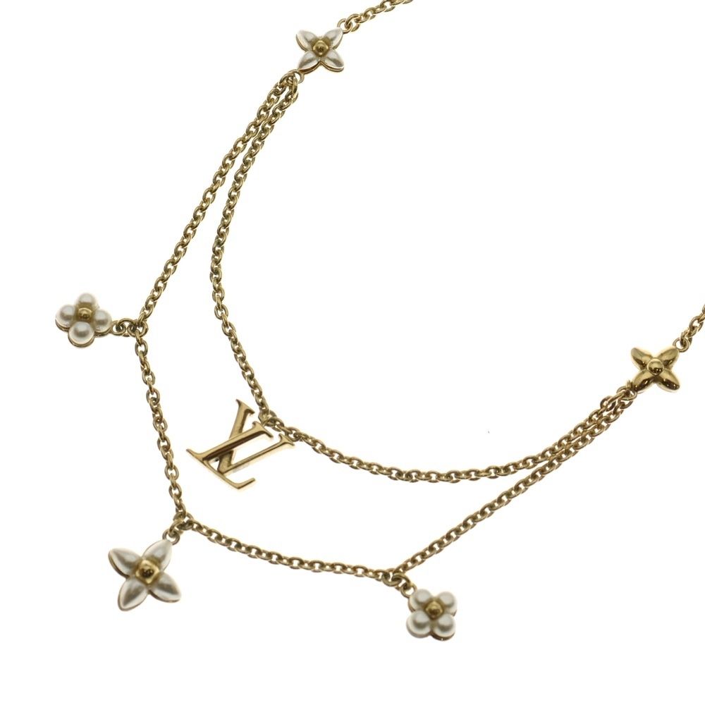 LOUIS VUITTON ルイヴィトン LV フローラグラム モノグラム フラワー チェーン ネックレス ゴールド M00981